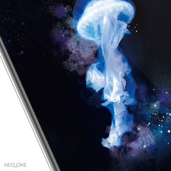 名入れ ユニセックス スマホケース 高品質 iPhone Android【海月 手描き風 筆記体 ネームケース】 4枚目の画像