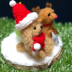 羊毛フェルト　クリスマスセット　トイプードル　アプリコット 3枚目の画像