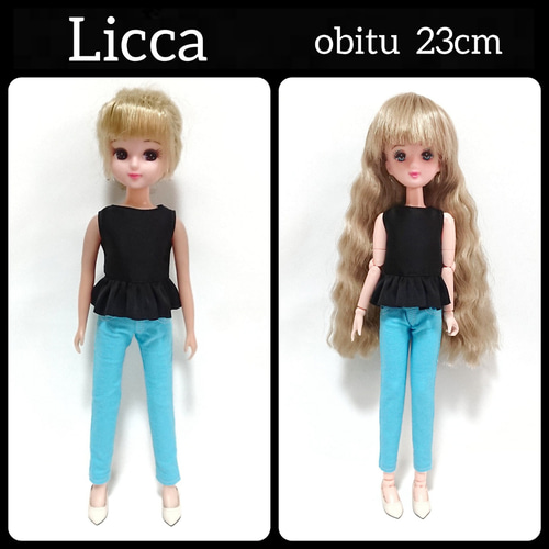 フルレングスパンツ アクアブルー ズボン パンツ リカちゃん オビツ