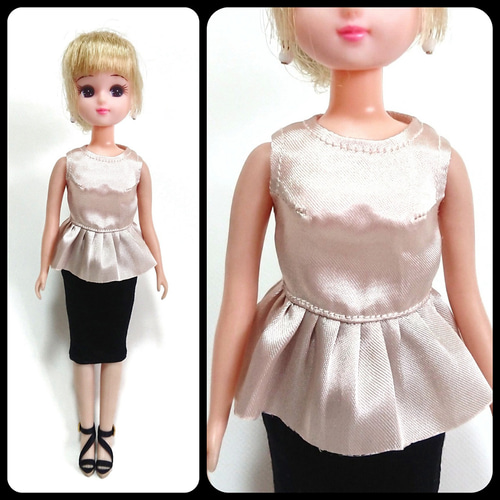 22cmドール　リカちゃん　♡ハンドメイド服♡　No,130　専用ページ 22cmドール服 ハンドメイド セットアップ リカちゃん - メルカリ
