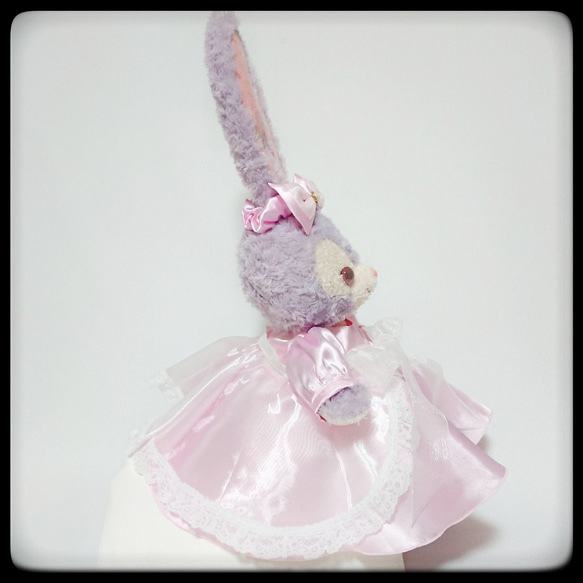 【販売中】ステラルー コスチューム Sサイズぬいぐるみ用 ドレス ピンク 靴下 ソックス チュチュ パニエ エプロン 3枚目の画像