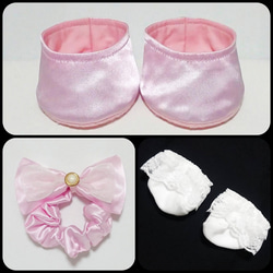 【販売中】ステラルー コスチューム Sサイズぬいぐるみ用 ドレス ピンク 靴下 ソックス チュチュ パニエ エプロン 9枚目の画像