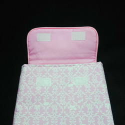 ipad タブレットケース 8.5インチ～11インチ対応 キルト 防水 プリンセスダマスク ピンク タブレットバッグ 4枚目の画像
