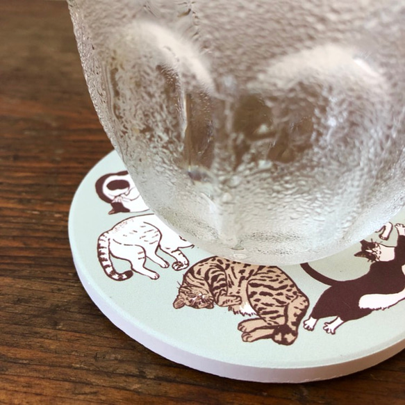 貓式陶瓷吸水杯墊 第4張的照片