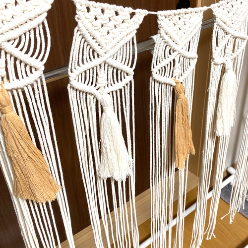 マクラメ ガーランド のれん タッセル