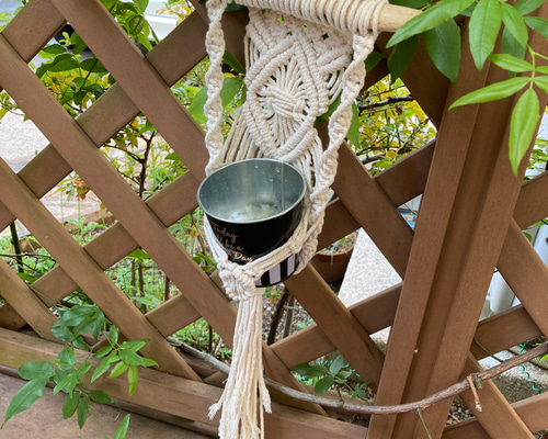 流木 マクラメ編み プラントハンガー　No.18 流木 マクラメ プラントハンガー 2点セット No.18