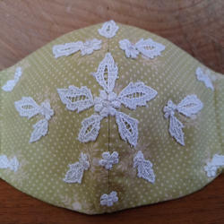 【Ｃｒｅｅｍａ新春限定】❄麗人マスク❄北欧シリーズ・雪の華(フィルターポケット付)/手縫い・一点物 2枚目の画像