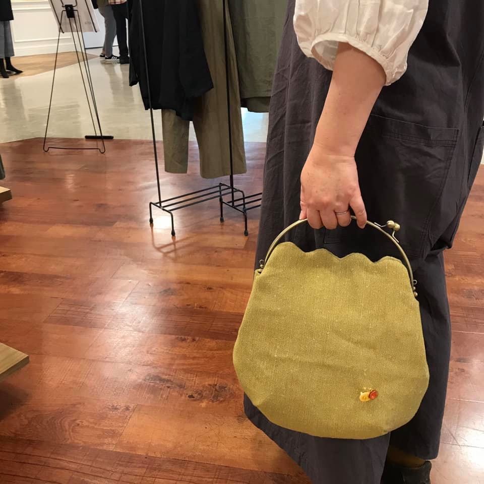 【遠州織物】flower-bag　フラワーバック　マスタードイエロー　【受注製作品】