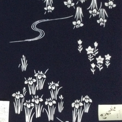 【流水に小花（紺地）】紺地×白・仕立てあがり・浜松注染ゆかた10柄 2枚目の画像