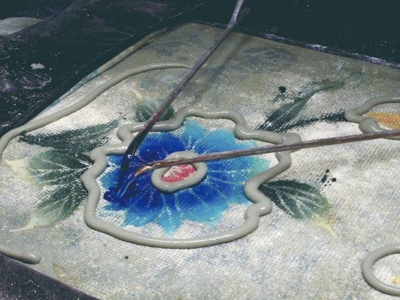 【流水に小花（紺地）】紺地×白・仕立てあがり・浜松注染ゆかた10柄 3枚目の画像