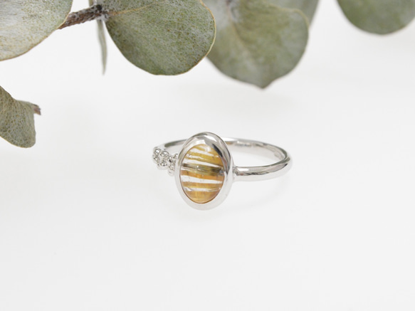 SV925ルチルクォーツ キャッツアイのリング/ASATSUYU 1枚目の画像