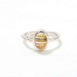 SV925ルチルクォーツ キャッツアイのリング/ASATSUYU 2枚目の画像