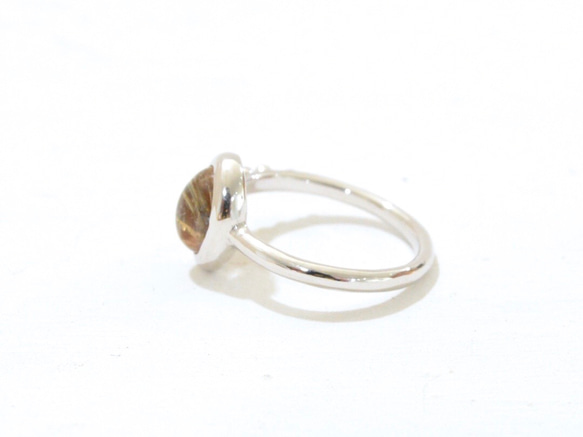 SV925ルチルクォーツ キャッツアイのリング/ASATSUYU 4枚目の画像