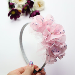 ⭐︎ミニフラワーカチューシャ⭐︎　ピンク　ヘアアクセサリー　キッズ　ヘッドドレス　入園式　入学式　卒園式 3枚目の画像