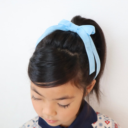 ベルベットダブルリボン】ベビーヘアクリップ ヘアゴム