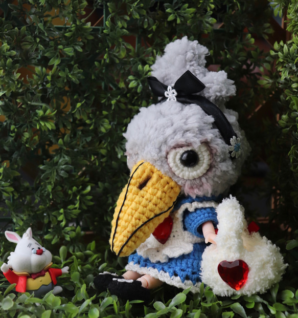 創作ドール可動式ボディハシビロコウ編みぐるみ人形