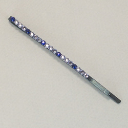 スワロフスキー　ヘアピン　二本セット　青×紫　シルバー 5枚目の画像