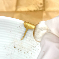 金消粉 0.3gと真綿のセット 金継ぎキット TSUGUKIT 詰め替え用 食器に使える伝統金継ぎ 2枚目の画像
