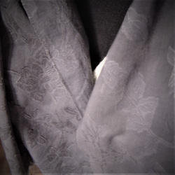 遠州綿ジャカード織りカットボイル　邪気を払うログウッド染めストール　 35cm×141ｃｍｃｍ 5枚目の画像