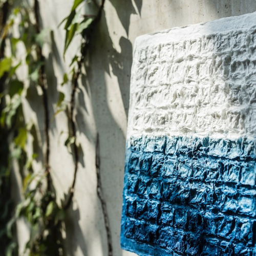 阿波和紙 手漉き和紙アートパネル「モザイクアートパネル+藍染め