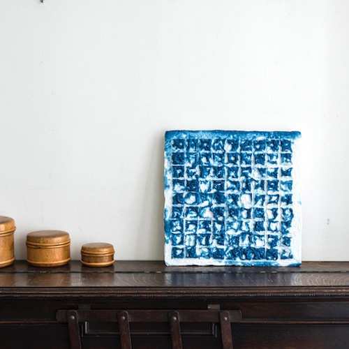 阿波和紙 手漉き和紙アートパネル「モザイクアートパネル+藍表面染め