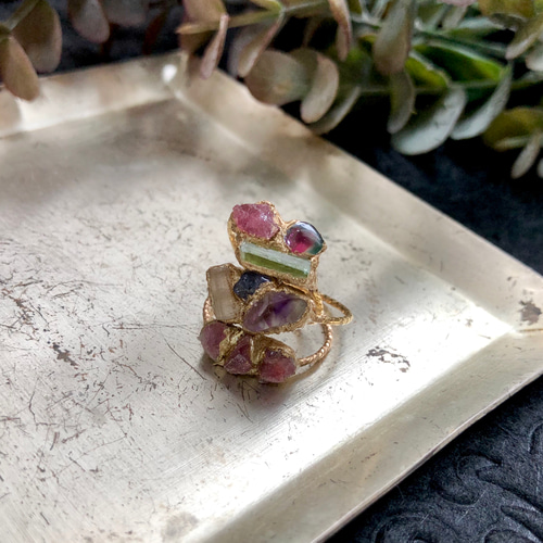 R様ご予約品】【特別価格】ウォーターメロントルマリン*天然石リング  