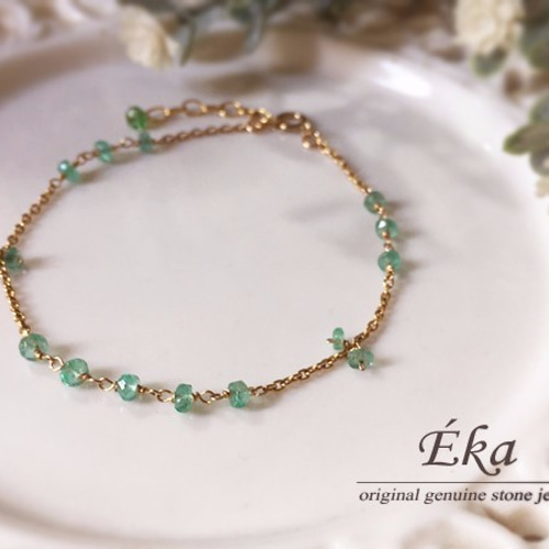 14KGF*コロンビア産エメラルド*ブレスレット ブレスレット Eka