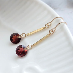 k14gf*モザンビーク産ガーネット*ラウンドファセットカット一粒バー