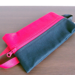 紅色×黑色獨特設計容量大“雙面扣件袋” 第2張的照片