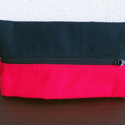 紅色×黑色獨特設計容量大“雙面扣件袋” 第4張的照片