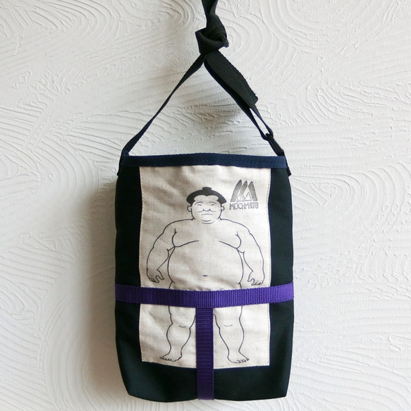 [點擊後免費送貨！ ] 相撲愛好者必看！當心馬瓦西！ “Mawashi Pouch”黑色 x 紫色 第2張的照片