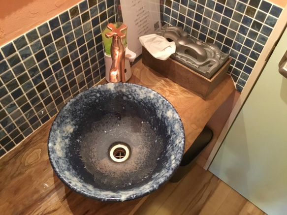 鬼瓦ティッシュケース（睨み顔の鬼瓦） また