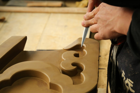 鬼瓦ティッシュケース（睨み顔の鬼瓦） また