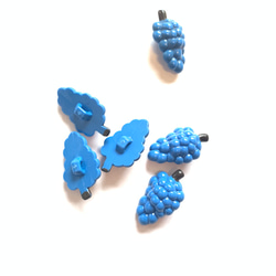 ヴィンテージボタン grape blue 3piece 6枚目の画像