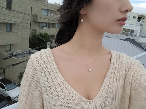 mili K18YG 宇和島アコヤパール Two Pearl Pierce 3枚目の画像