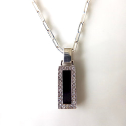 SV925 Diamond Hematite Pendant 1枚目の画像