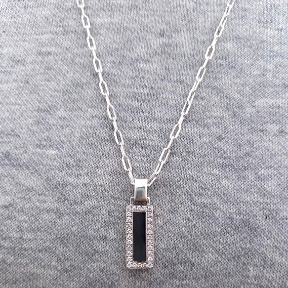 SV925 Diamond Hematite Pendant 3枚目の画像