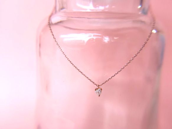 mili K18 Heart Shape Diamond Pendant 2枚目の画像