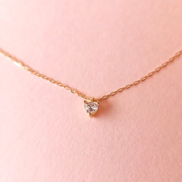mili K18 Heart Shape Diamond Pendant 3枚目の画像