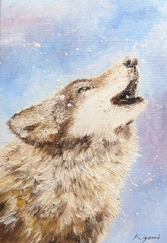 片目の狼(絵画) 狼 絵画 Atelier kiyomi 通販 11008682｜Creema(クリーマ)