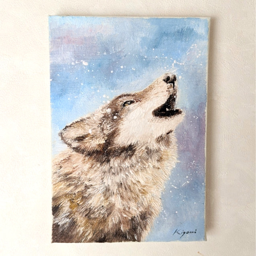狼 絵画 Atelier kiyomi 通販 11008682｜Creema(クリーマ)