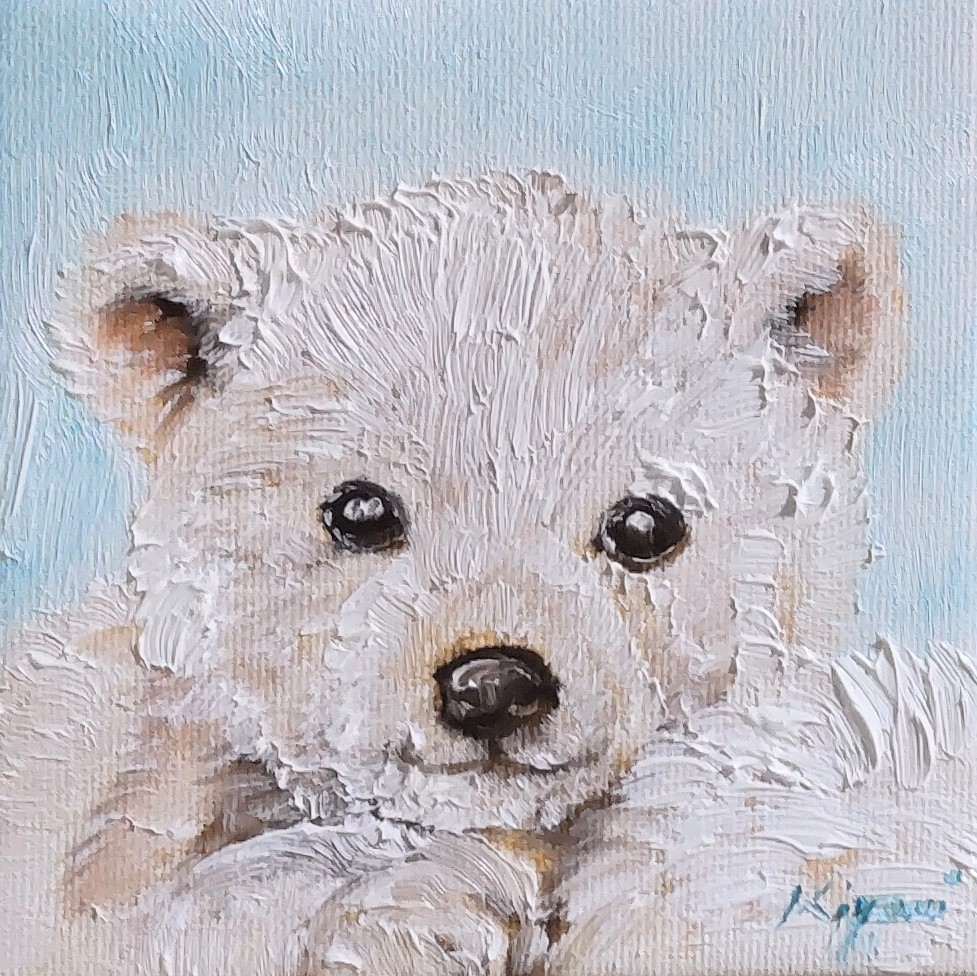 アクリル画　さすらうシロクマ アクリル画さすらうシロクマ