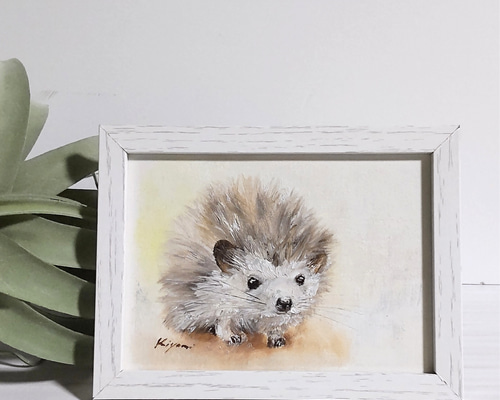 ハリネズミ 油彩画 原画 SALE ハリネズミ〈油絵〉 絵画 Atelier kiyomi