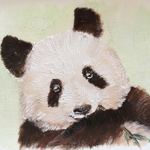 パンダ〈油絵〉ご予約 絵画 Atelier kiyomi 通販 12269139｜Creema