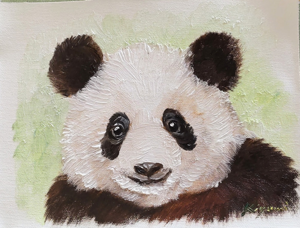 パンダ〈油絵〉 4枚目の画像