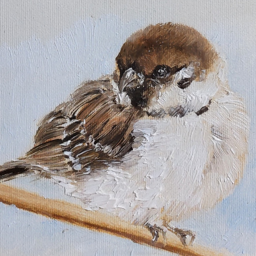 SALE すずめ〈油絵〉 絵画 Atelier kiyomi 通販 12489113