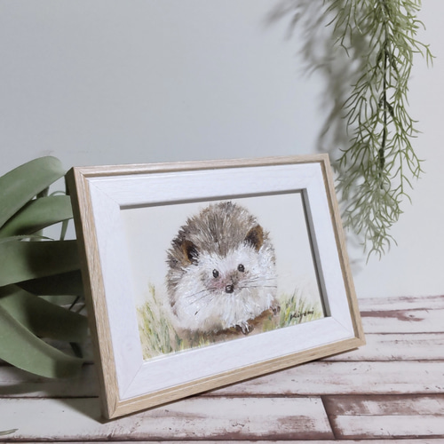 ハリネズミ〈油絵〉 絵画 Atelier kiyomi 通販 12489572｜Creema(クリーマ)