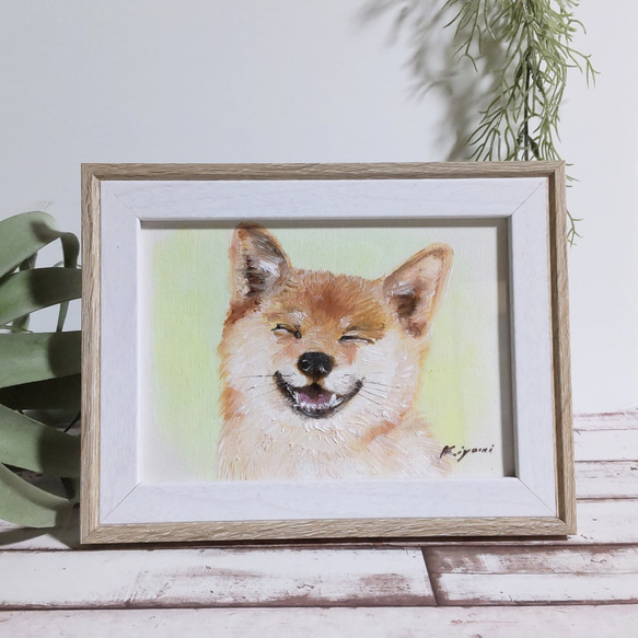可愛いしば犬をモデルにしたリアルな肖像画⭐︎油絵風アート作品 新作】色鉛筆で柴犬を描きました🐕 Colored pencil drawing of a
