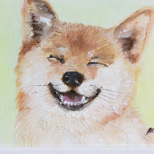 柴犬〈油絵〉 絵画 Atelier kiyomi 通販 12489593｜Creema(クリーマ)