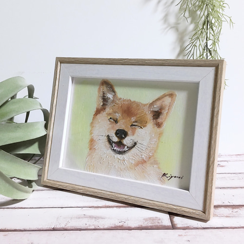 柴犬〈油絵〉 絵画 Atelier kiyomi 通販 12489593｜Creema(クリーマ)